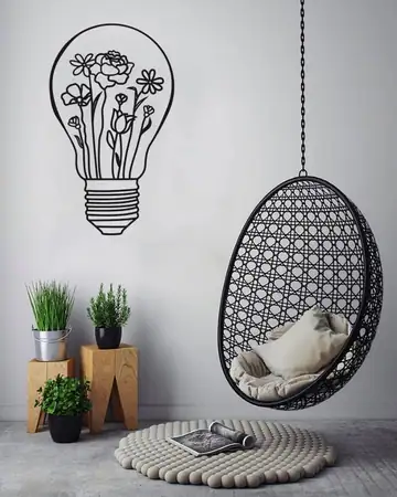 Light Bulb with Flowers